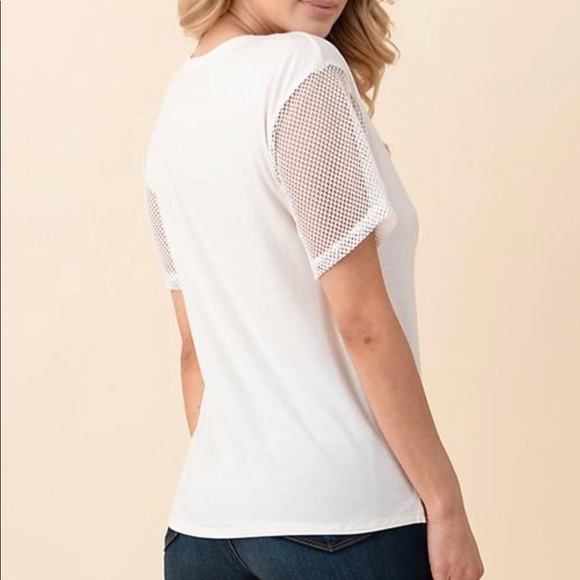 Mesh V neck tee - Picture 3 of 9